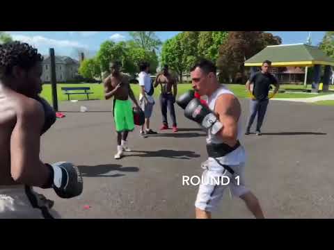 Boxing coach  challenge student