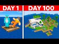 Stranded 100 Days On ONE RAFT In Minecraft