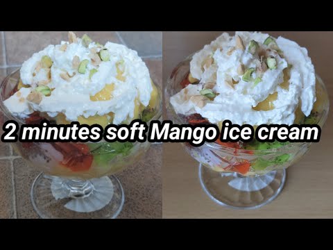 summer special 2 minutes soft Mango ice cream Falooda recipe 🍨