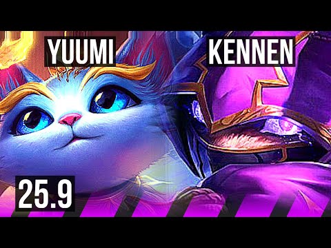 YUUMI & Lucian vs KENNEN & Ezreal (SUP) | 1/0/11 | KR Diamond | 25.9