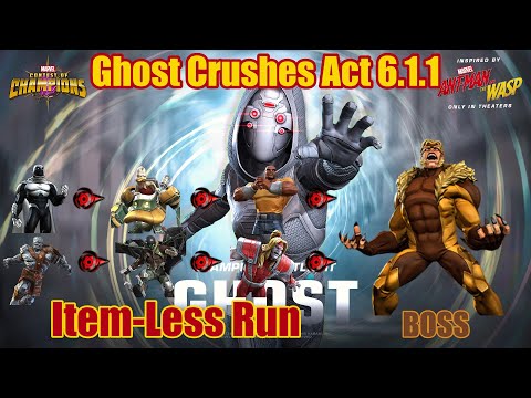Ghost Crushes Act 6.1.1 Path & Boss |Item-Less Run| |Easy Path| Marvel Contest of Champions (MCOC)