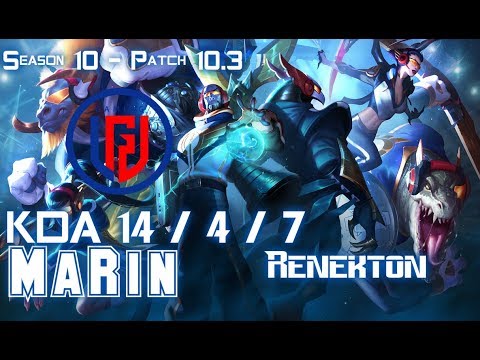 MaRin RENEKTON vs JAX Top - Patch 10.3 KR Ranked