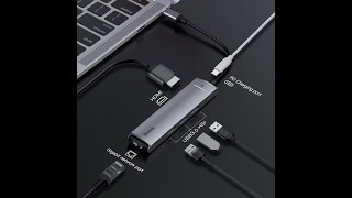 Baseus USB 3.0 / USB-C PD 87W / HDMI 4K / RJ45 LAN Laptop/Macbook Hub Kabels