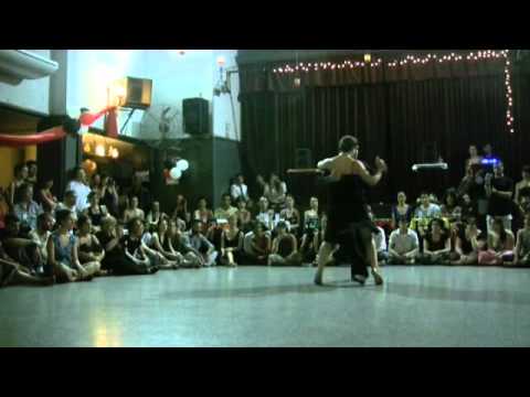  Fernando Sanchez  and  Ariadna Naveira  are  dancing  to  the  tango  "  Que Noche  "