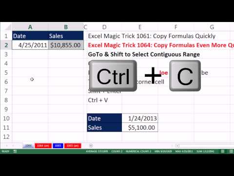 Excel Magic Trick 1064: Copy Formulas Even More Quickly With F5 Key and Shift + Enter