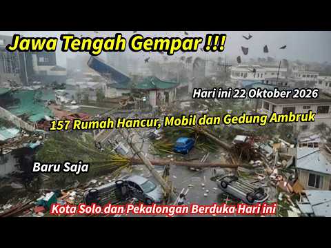 JATENG GEMPAR BARU SAJA! 157 RUMAH HANCUR,BADAI DAHSYAT HANCUR KOTA PEKALONGAN & KOTA SOLO HARI INI