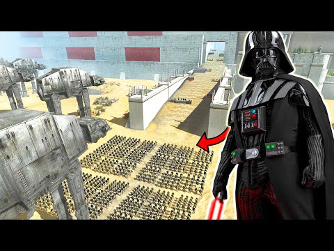 Darth Vader's Siege of CITY WALLS Defense! - Men of War: Star Wars Mod