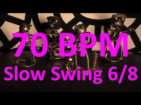 70 BPM - Slow Swing - 6/8 Drum Track - Metronome - Drum Beat