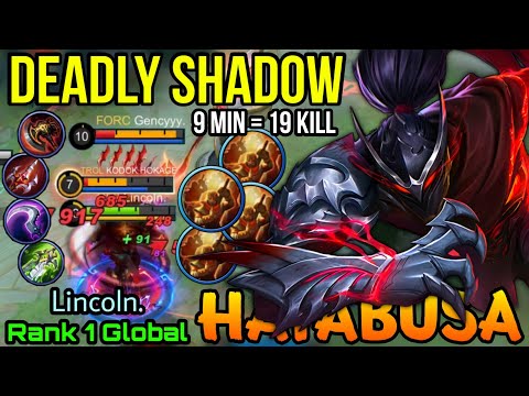19 Kill Under 10 Min Hayabusa Deadly Shadow! - Top 1 Global Hayabusa by Lincoln. - MLBB