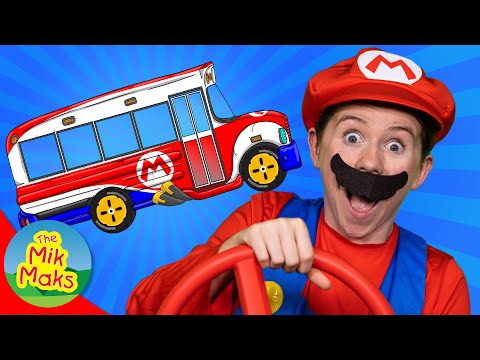 Mario Wheels On The Bus | Kids Song & Nursery Rhymes | The Mik Maks