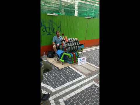 unbelievable awesome drummer   /Pipe Drumz/  Neon Pipe Drummer