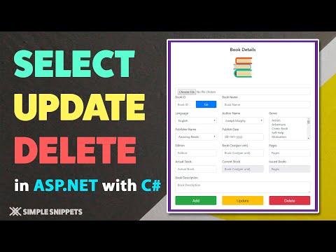 Update Delete Book Details | Admin Book Inventory Module | E Library Management System in ASP NET