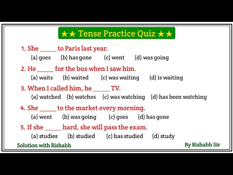 Tense practice test | Tense practice questions ssc | Tense in english grammar | Tense mcq test