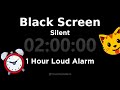 Black Screen 🖥 2 Hour Timer (Silent) + 1 Hour Loud Alarm
