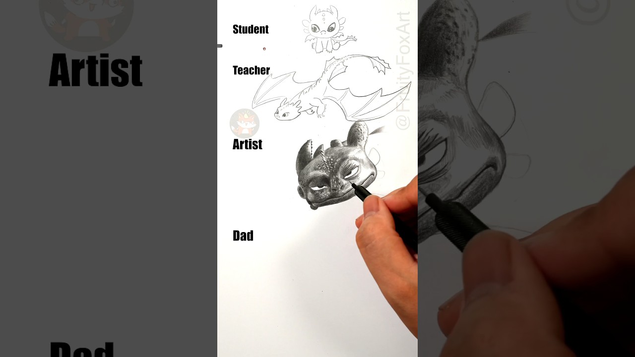 What’re you looking at? How to draw Toothless How to train your dragon Dad vs Artist toothless meme