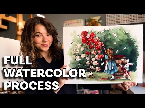 ☆ ALICE IN WONDERLAND ☆ full watercolor painting process