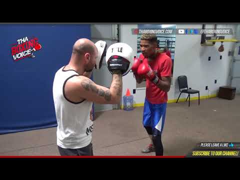 Parnell Fisher 6 FOOT TALL FAST BANTAMWEIGHT on the mitts with BONES ADAMS