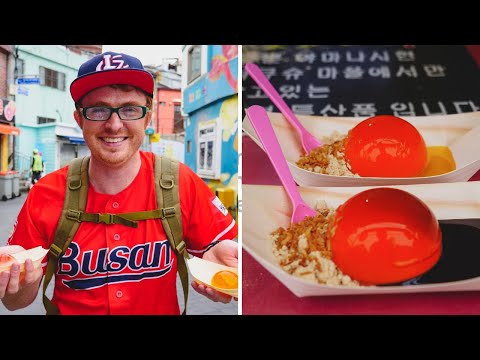 在甘泉文化村品嚐獨特的韓國街頭美食 - 韓國釜山 (Trying UNIQUE KOREAN STREET FOOD in Gamcheon Cultural Village - Busan, Korea)