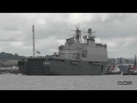 ROYAL NETHERLANDS NAVY HNLMS ROTTERDAM L800 ENTERS DEVONPORT NAVAL BASE 26th June 2020
