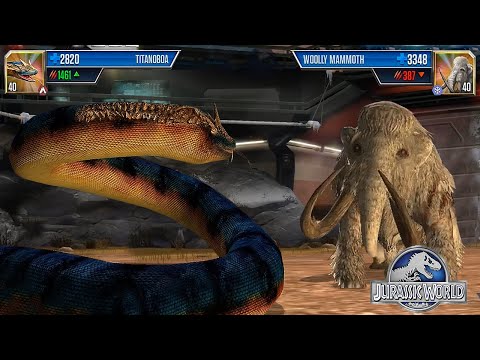 TITANOBOA VS WOOLLY MAMMOTH - CENOZOIC TOURNAMENT || JURASSIC WORLD THE GAME
