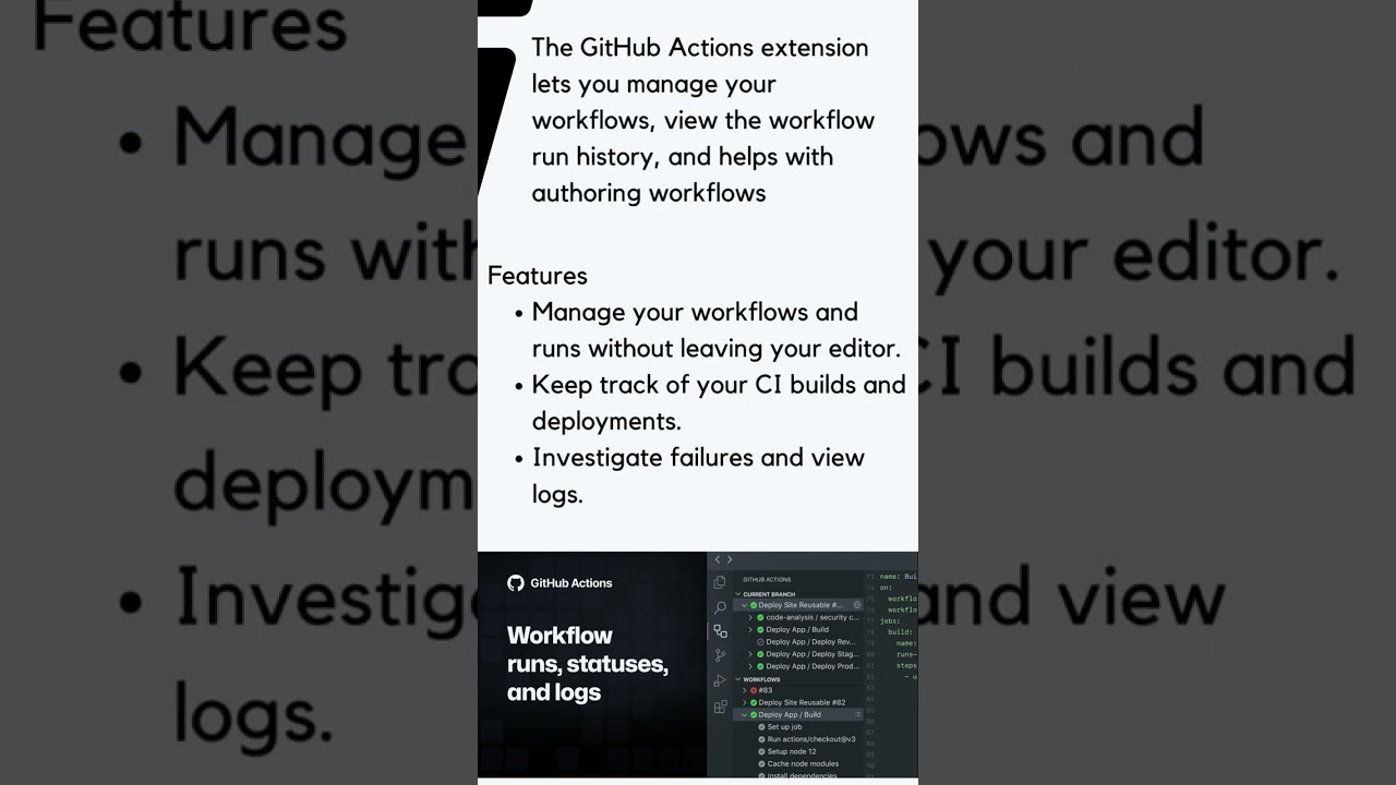 Github Actions... VS Code #shorts #devops #githubactions #vscode #extensions