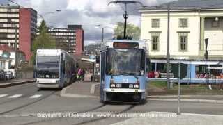 preview picture of video 'Oslo Trams at John Colletts plass, Oslo, Norway'