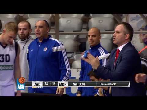 Waller scores a 3-pointer and draws a foul! (Zadar - Mornar, 10.2.2017)