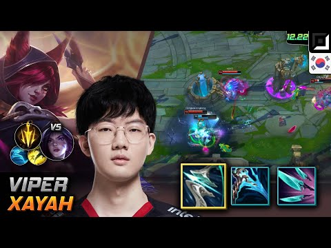 Viper Adc Xayah Build Galeforce Lethal Tempo - Viper Xayah Match Highlight - LOL KR 12.22