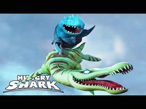 ICE SHARK vs DRAGO!!! (HUNGRY SHARK WORLD vs EVO)