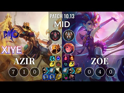 DMO xiye Azir vs Zoe Mid - KR Patch 10.13