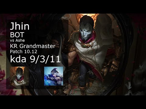 Jhin ADC vs Ashe - KR Grandmaster 9/3/11 Patch 10.12 Gameplay // [롤] 진 vs 애쉬