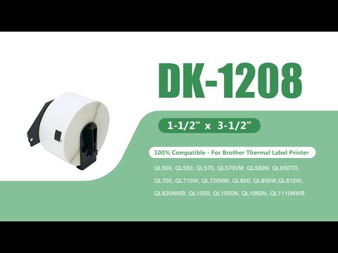 Brother DK-1208 Compatible Large Address Labels DK1208 Labels 1-1/2" x 3-1/2"
