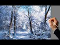 Winter Forest Easy Painting For Beginners Satisfying ART Music Kreativität Kunst Malerei
