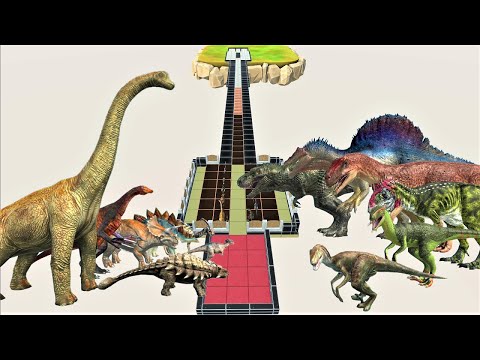 Relay race. CARNIVORE DINOSAURS vs. HERBIVORE DINOSAURS! | Animal Revolt Battle Simulator
