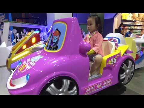 ABCkidTV Misa at indoor playground for kids with car toys - Nursery rhymes songs