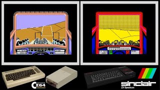 C64 vs ZX Spectrum : STUNT CAR RACER (Side by side comparison)