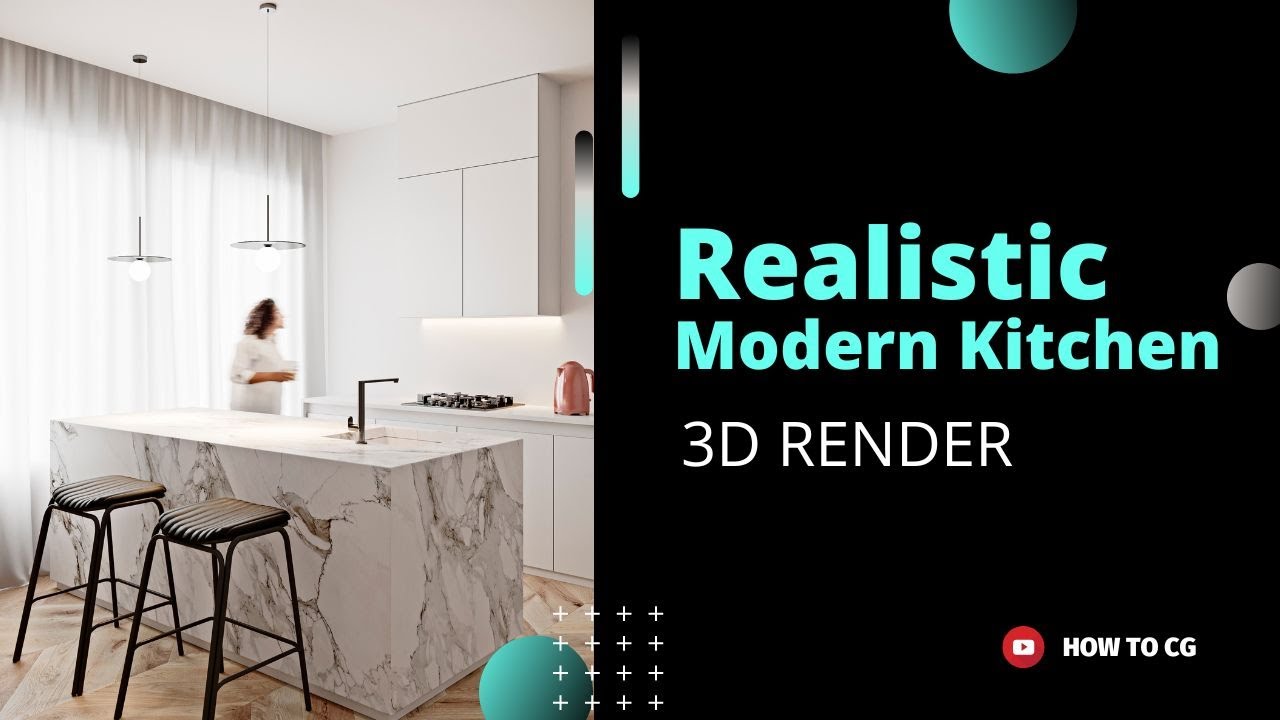 How to create Realistic Render of White Modern Kitchen. Software: 3ds Max + Corona Renderer.