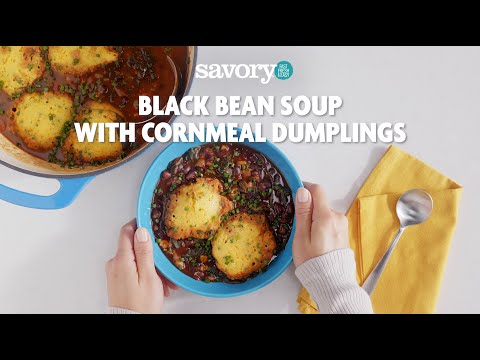How to Make Black Bean Soup with Cornmeal Dumplings | SavoryOnline