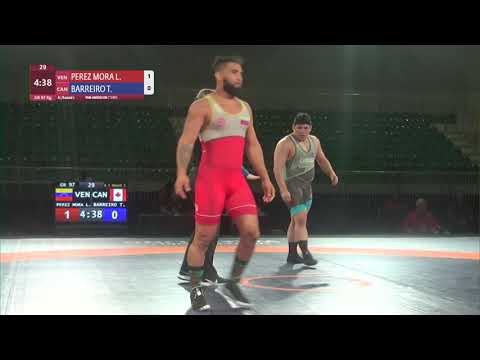 Round 1 GR - 97 kg: L. PEREZ MORA (VEN) v. T. BARREIRO (CAN)