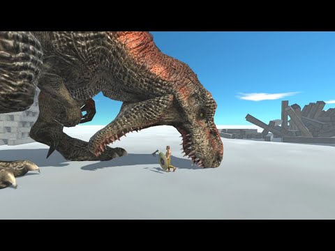 Titan T-REX in Modern City vs ALL UNITS Animal Revolt Battle Simulator