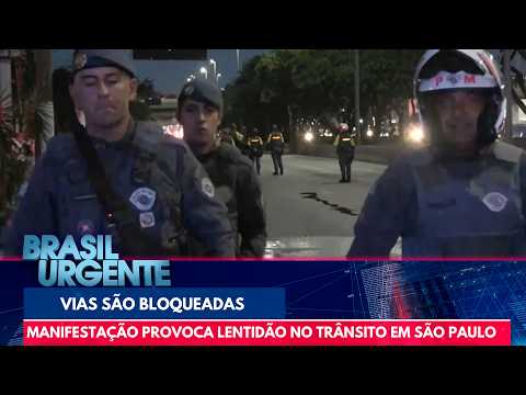 Manifestação causa trânsito na Marginal Tietê em SP | Brasil Urgente