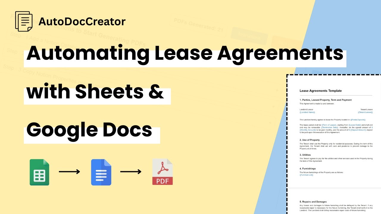 How to streamline Lease Agreements PDFs using Google Docs and Google Sheets