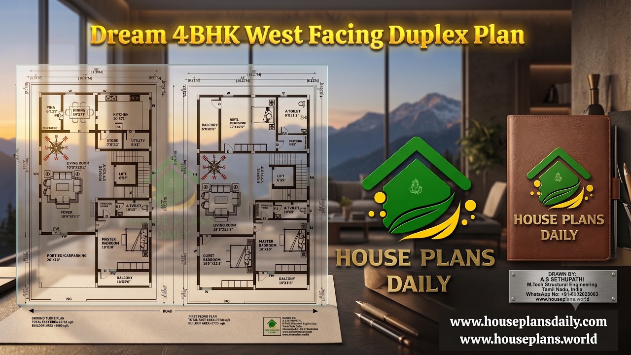 Dream 4BHK West Facing Duplex Plan