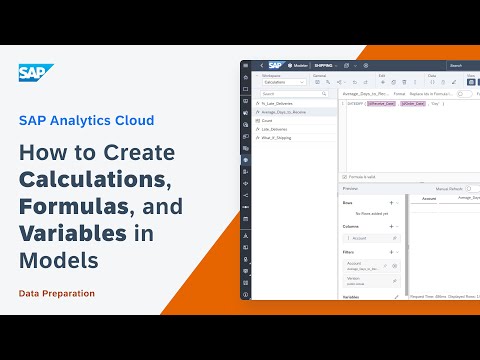 How to Create Calculations, Formulas, and Variables in Models: SAP Analytics Cloud