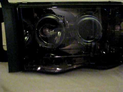 02-05 Dodge Ram Smoked Headlights Halos w/ LEDs