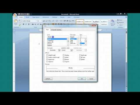 Changing Default Font and Font Size in Word