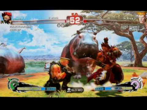 SSFIV ENDLESS BATTLE MATCH JR RODRIGUEZ ( AKUMA ) VS TKO BU33E0 ( GUILE ) ON XBOX 360 GAME 3