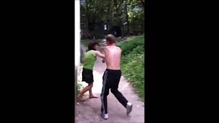 Drunk Russian Couple Fighting Each Other