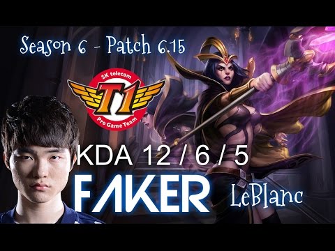 SKT T1 Faker LEBLANC vs VLADIMIR MID - Patch 6.15 KR Ranked | League of Legends