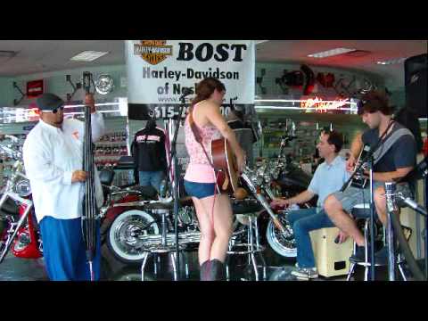 The Rachael Morgan Perry Band playing Bost Harley Davidson showroom
